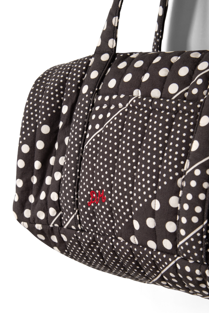 Quilted Weekender Bag - Washed Black Spot Print