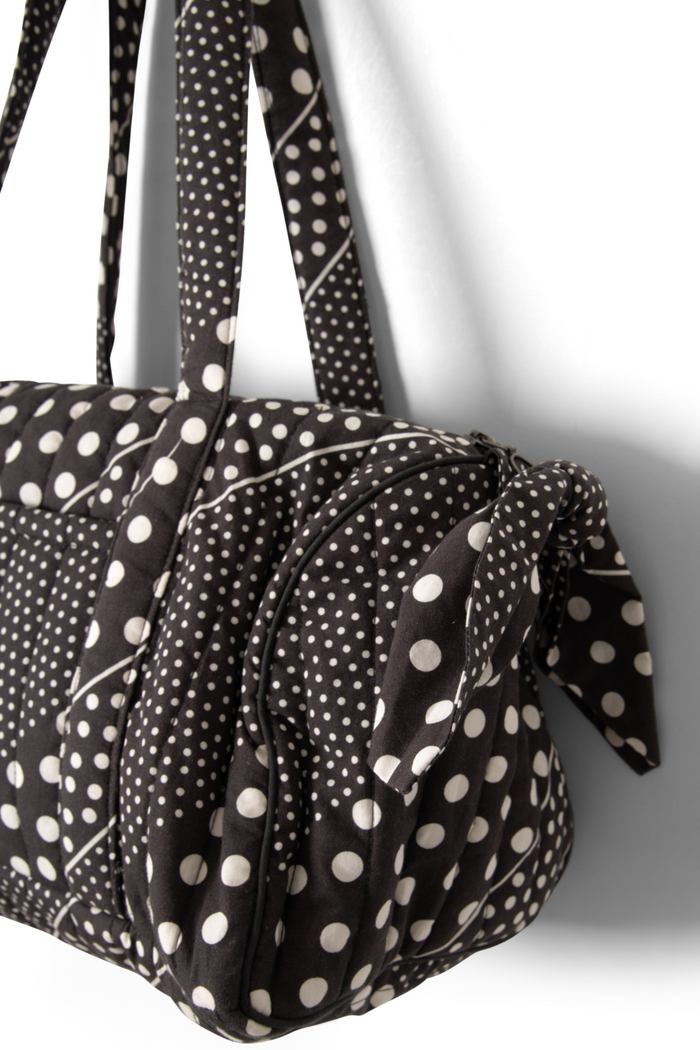 Quilted Weekender Bag - Washed Black Spot Print