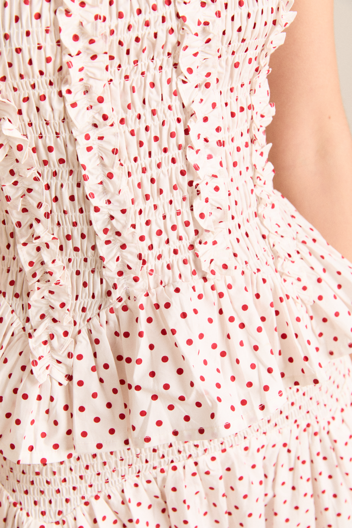 Raphi Cami  - Off White And Red Spot
