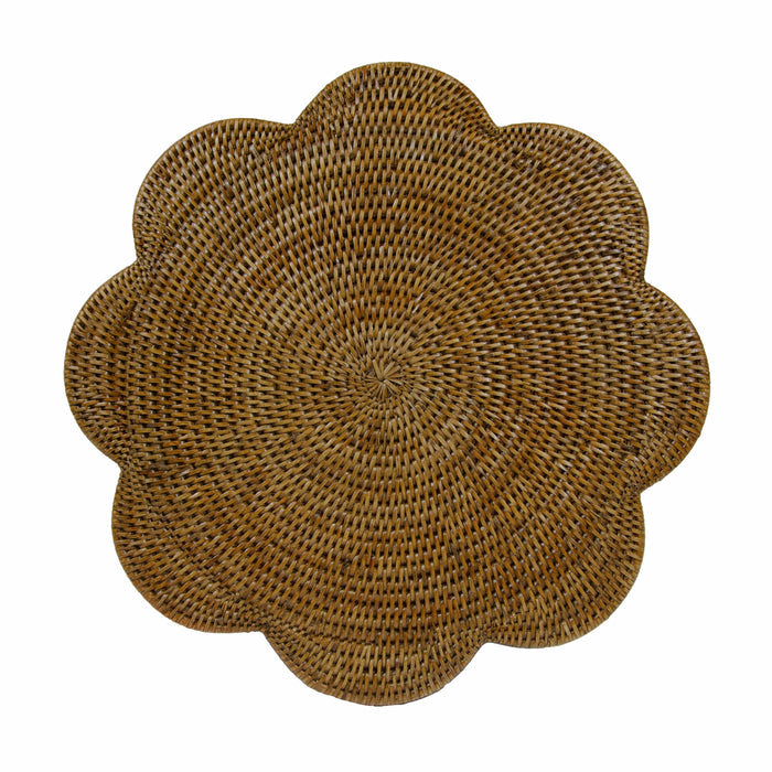 Rattan Scallop Round Placemat - Natural