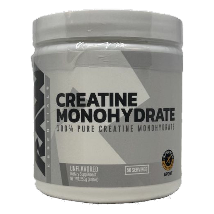 RAW Creatine Monohydrate Unflavored 50 Servings tub