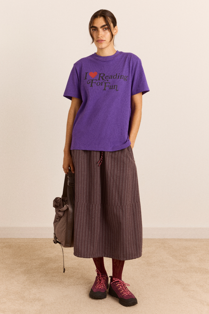 Reading For Fun Relaxed Dad Tee - Purple