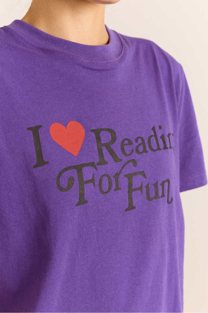 Reading For Fun Relaxed Dad Tee - Purple