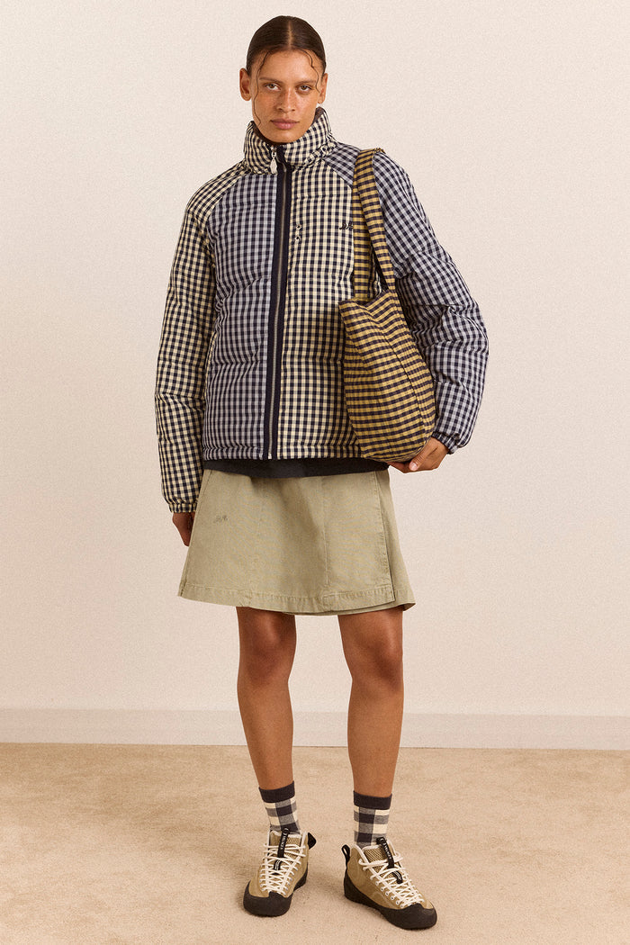 Reversible Opal Puffer- Mix Gingham