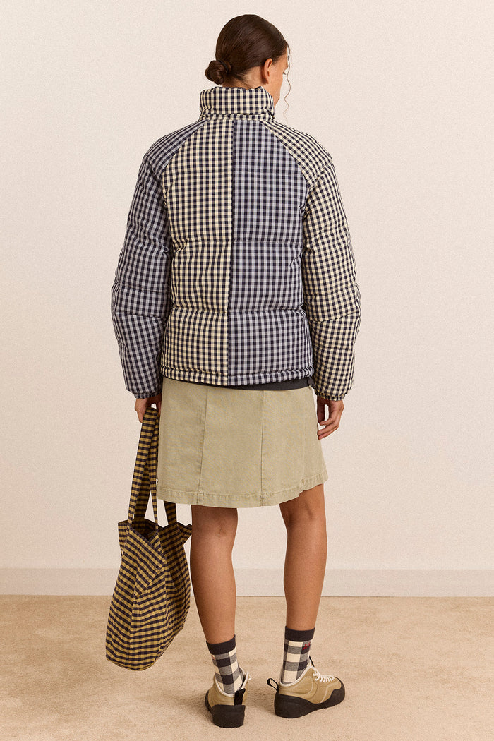 Reversible Opal Puffer- Mix Gingham