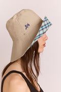 Reversible Sun Hat - Tomboy Check & Stone