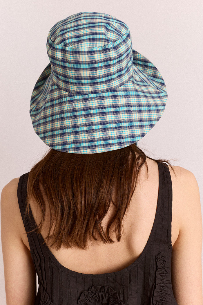 Reversible Sun Hat - Tomboy Check & Stone