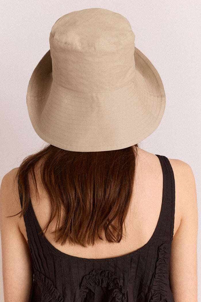 Reversible Sun Hat - Tomboy Check & Stone