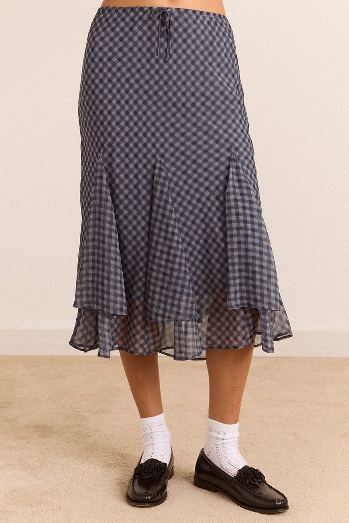Rida Skirt - Sheer Willow Gingham