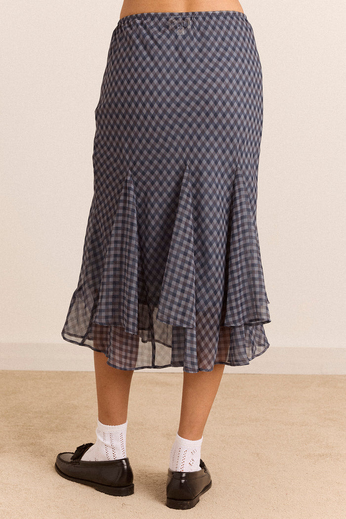 Rida Skirt - Sheer Willow Gingham