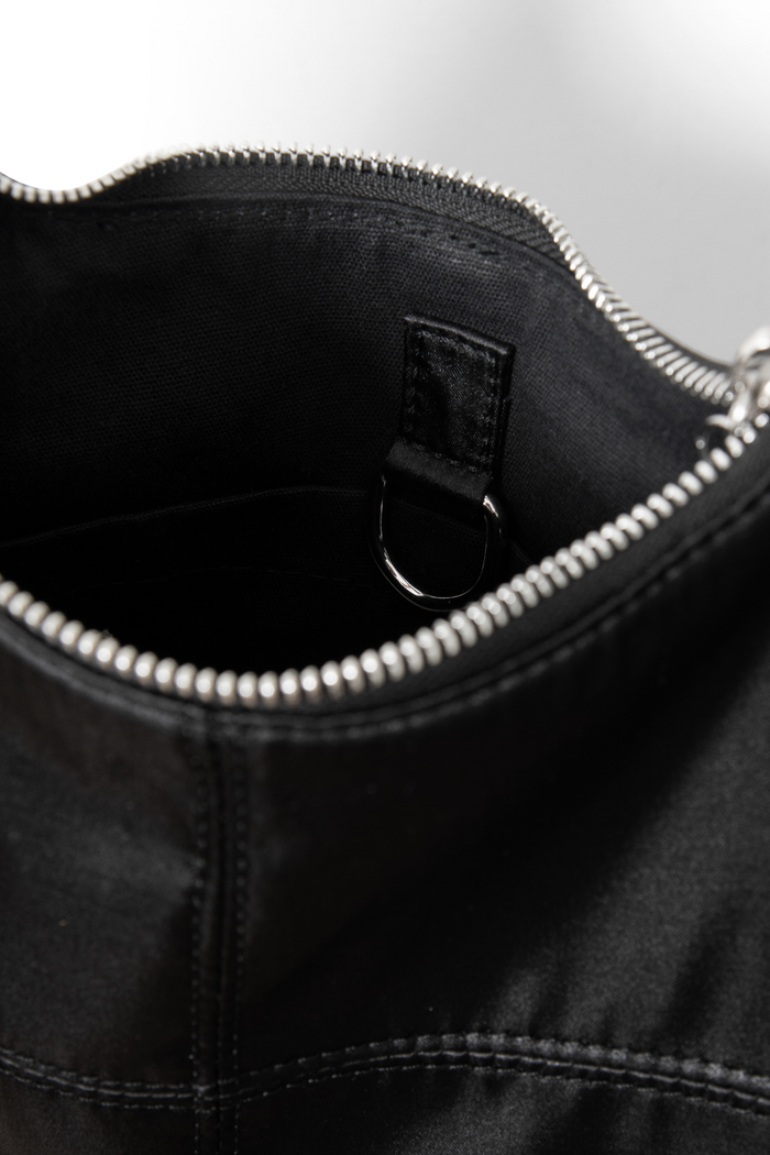 Roo Bow Tie Bag - Black Satin
