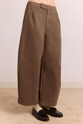 Safah Tailored Barrel Trouser - Brown