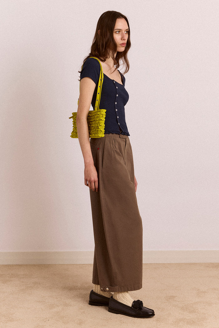 Safah Tailored Barrel Trouser - Brown