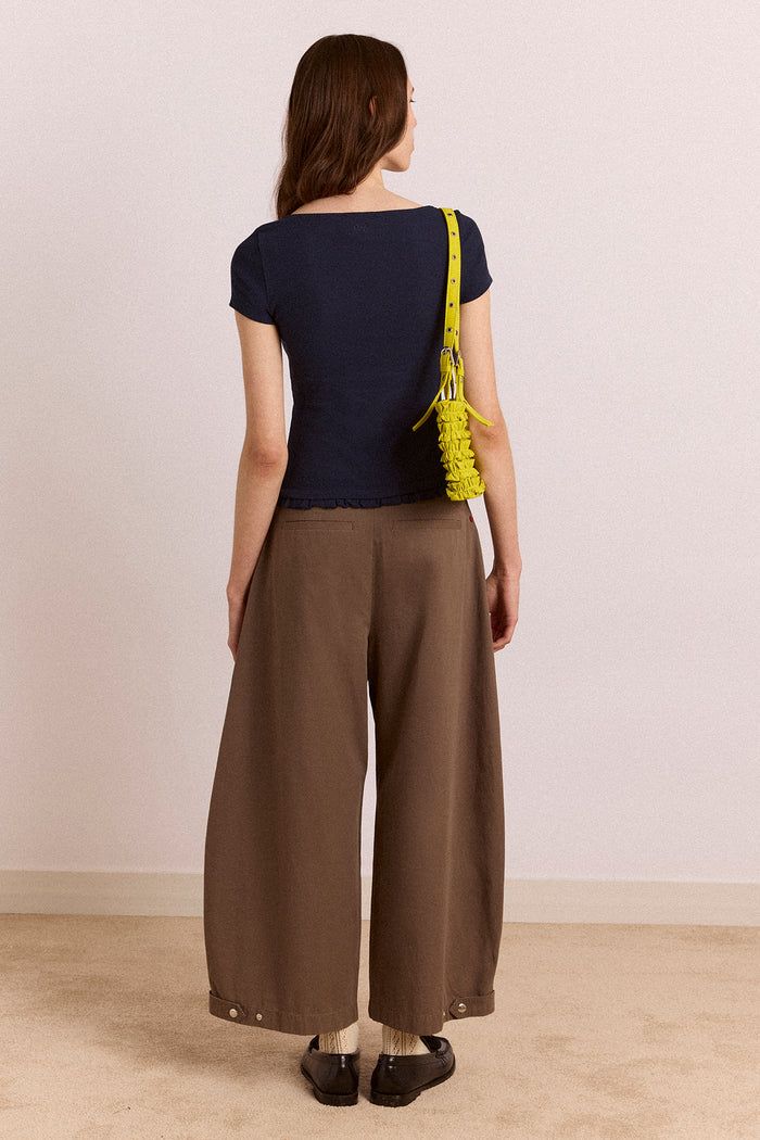 Safah Tailored Barrel Trouser - Brown