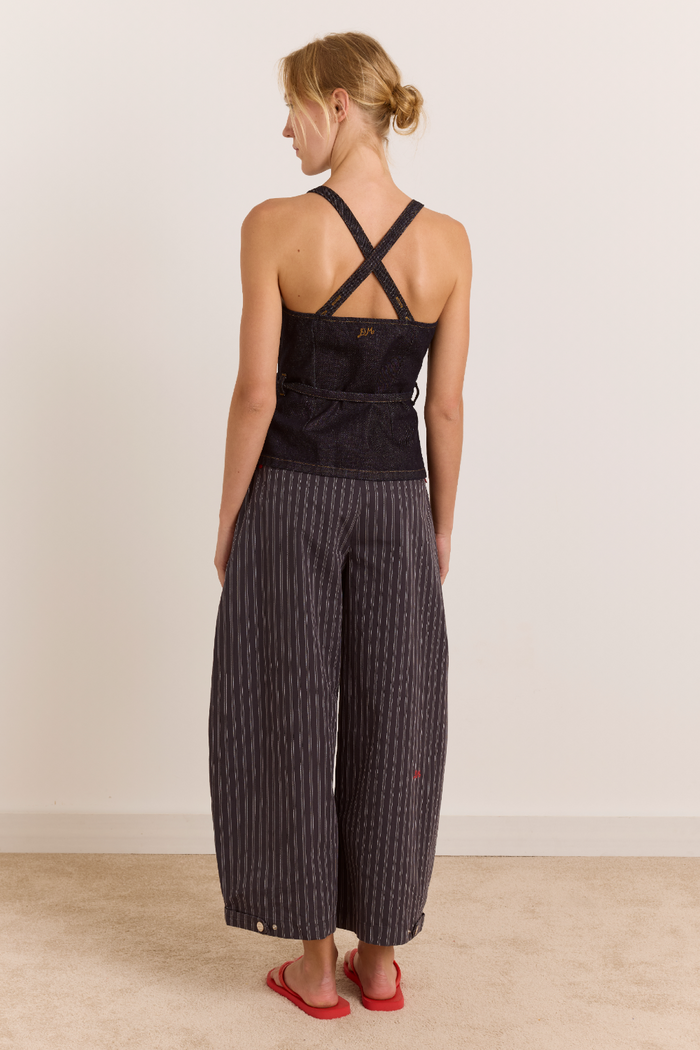 Safah Tailored Barrel Trouser - Charcoal