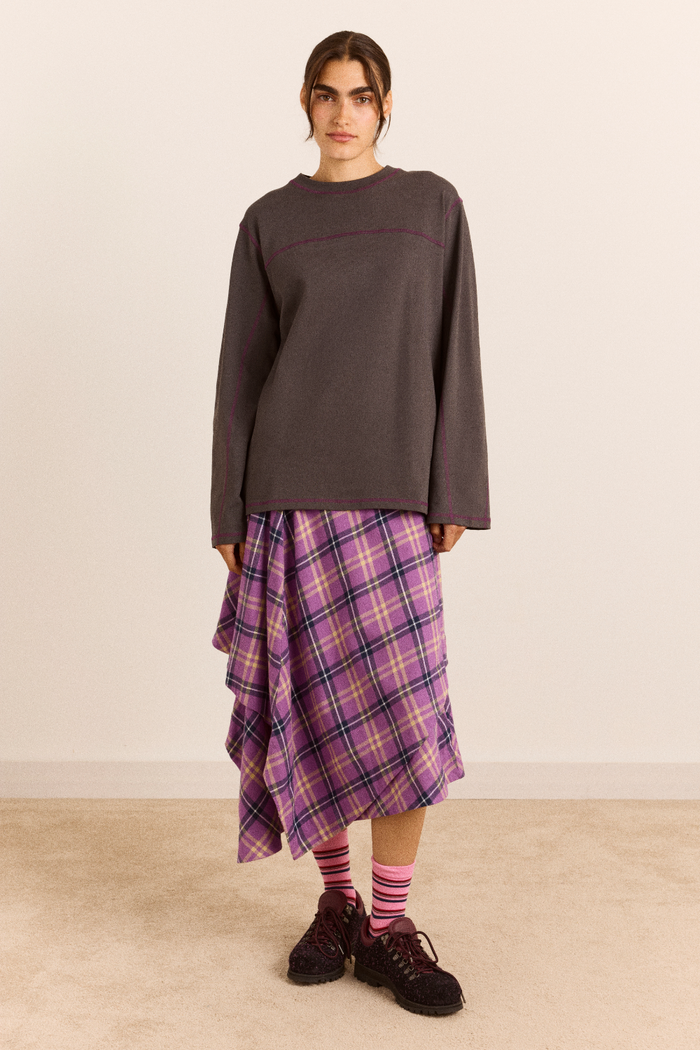 Samara Long Sleeve Top - Charcoal