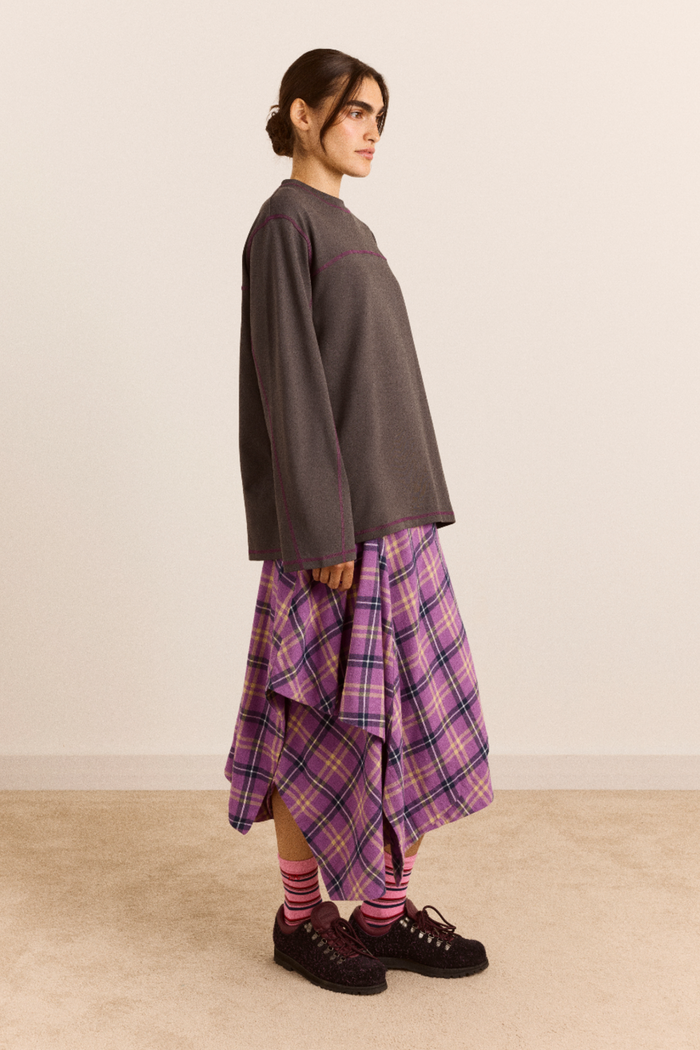 Samara Long Sleeve Top - Charcoal
