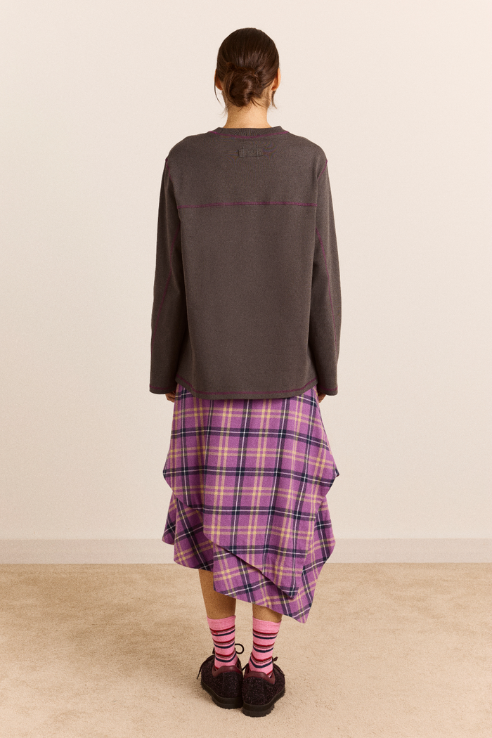 Samara Long Sleeve Top - Charcoal