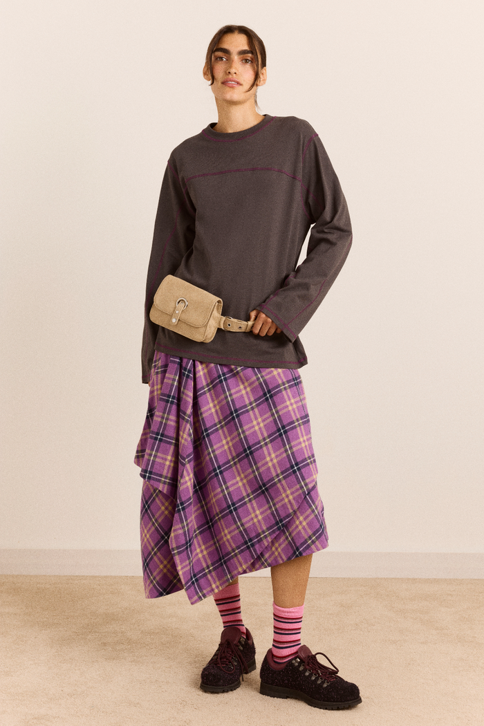 Samara Long Sleeve Top - Charcoal