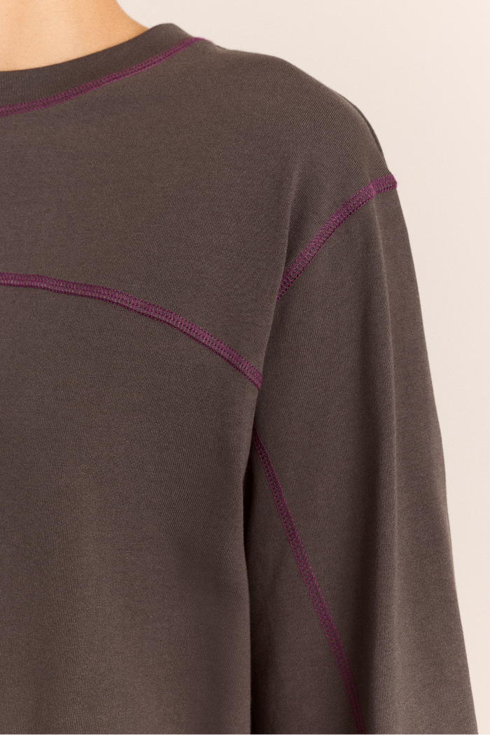 Samara Long Sleeve Top - Charcoal