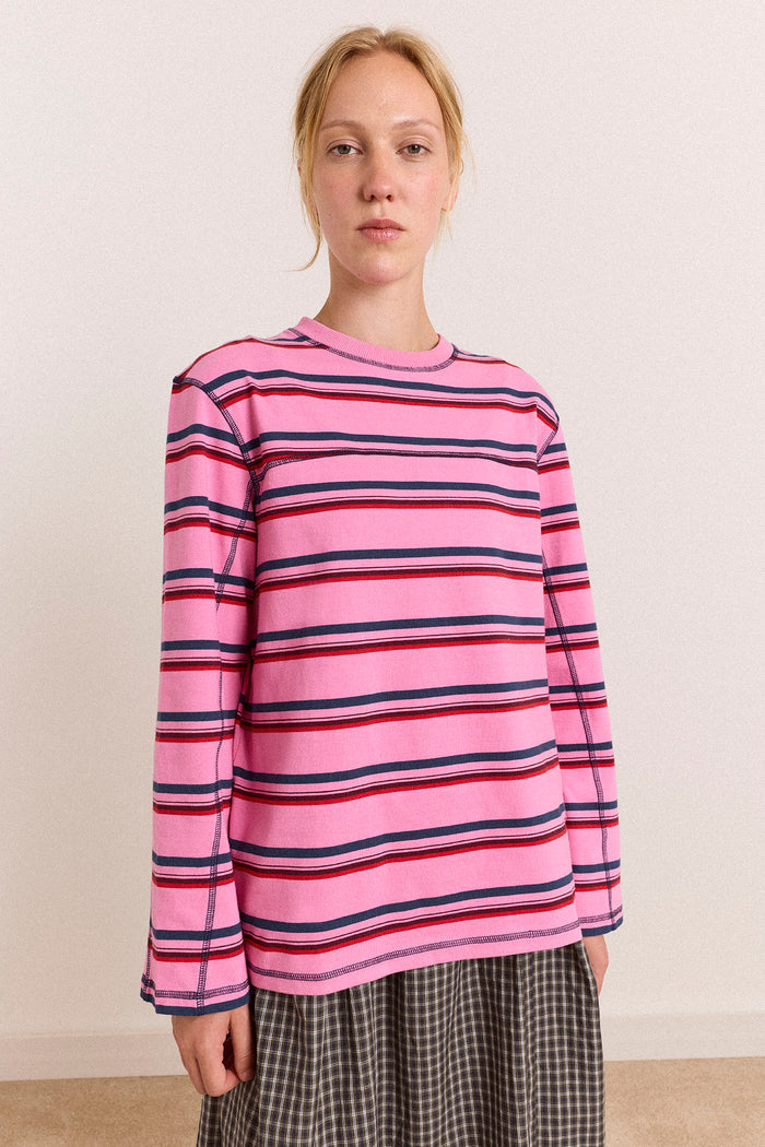Samara Long Sleeve Top - Pink Stripe