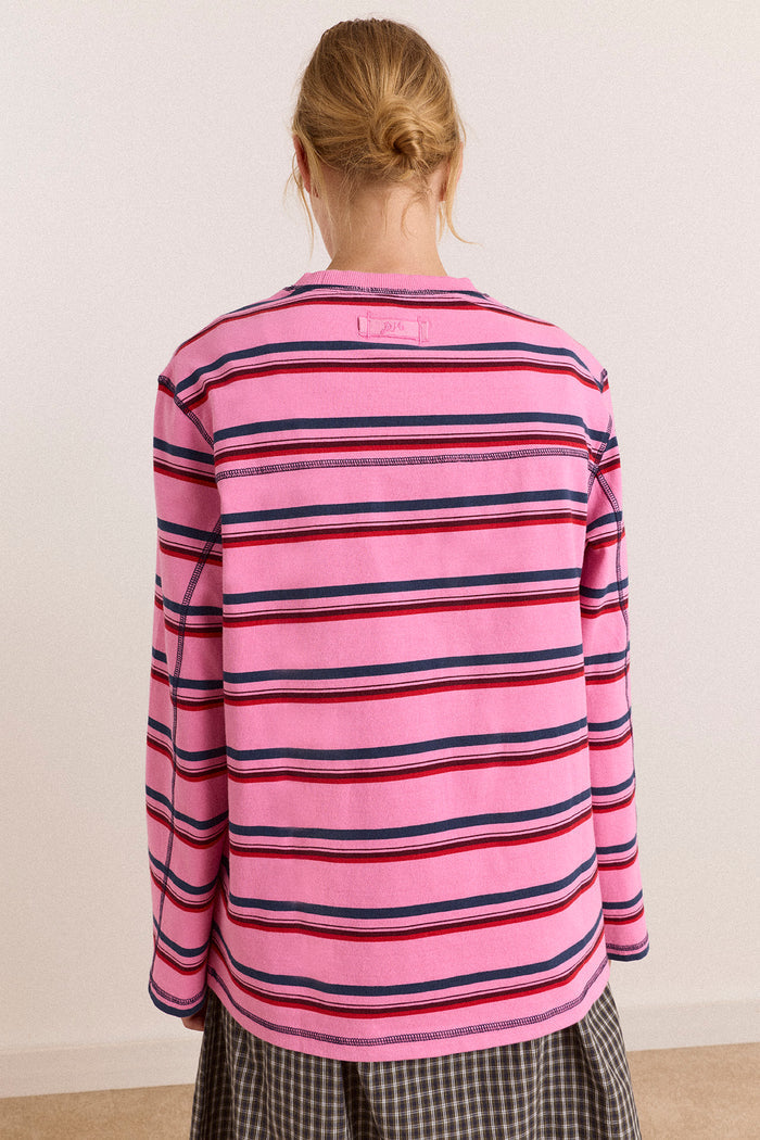 Samara Long Sleeve Top - Pink Stripe