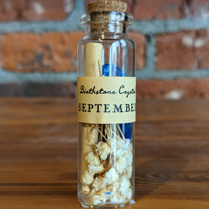 September Birthstone Crystal Wishing Bottle