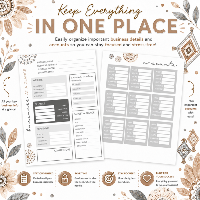 Small Business Success Planner-BOHO