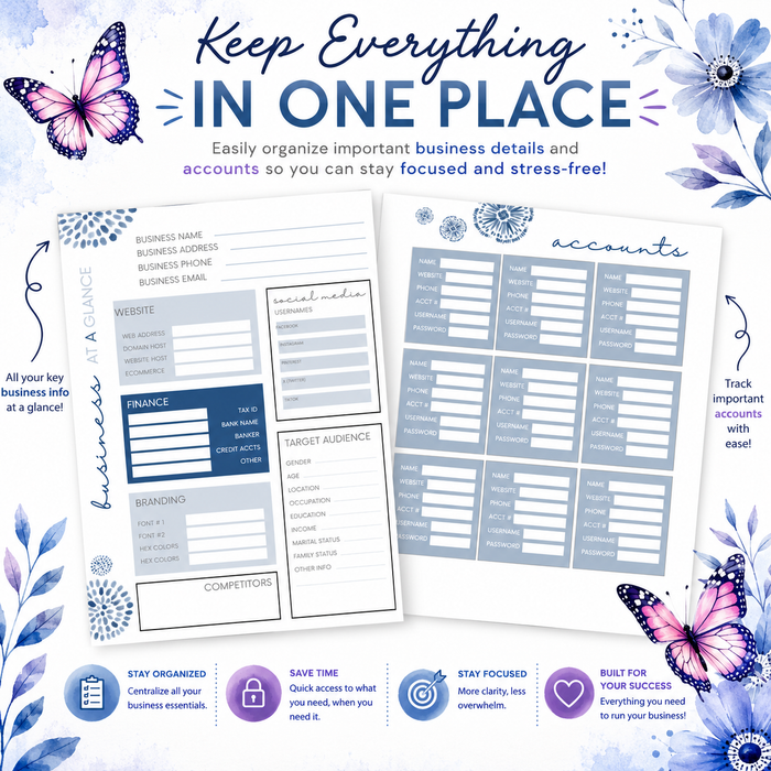 Small Business Success Planner-BUTTERFLY