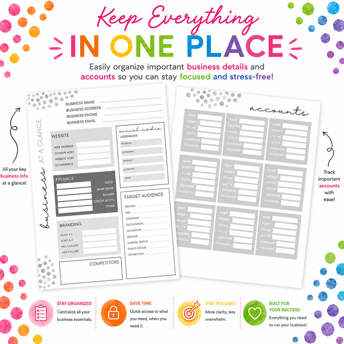 Small Business Success Planner-RAINBOW