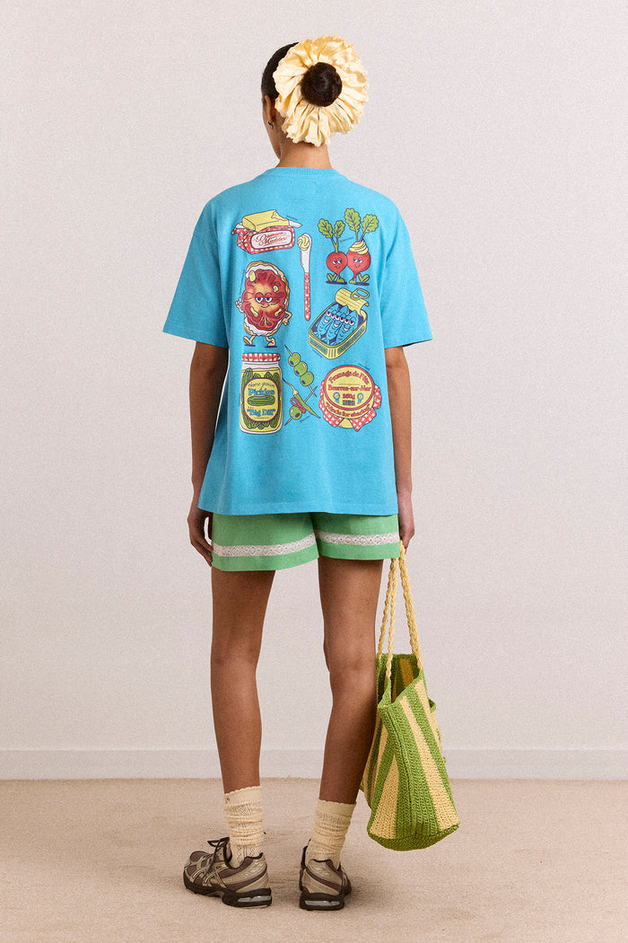 Snack Plate Graphic Tee - Blue