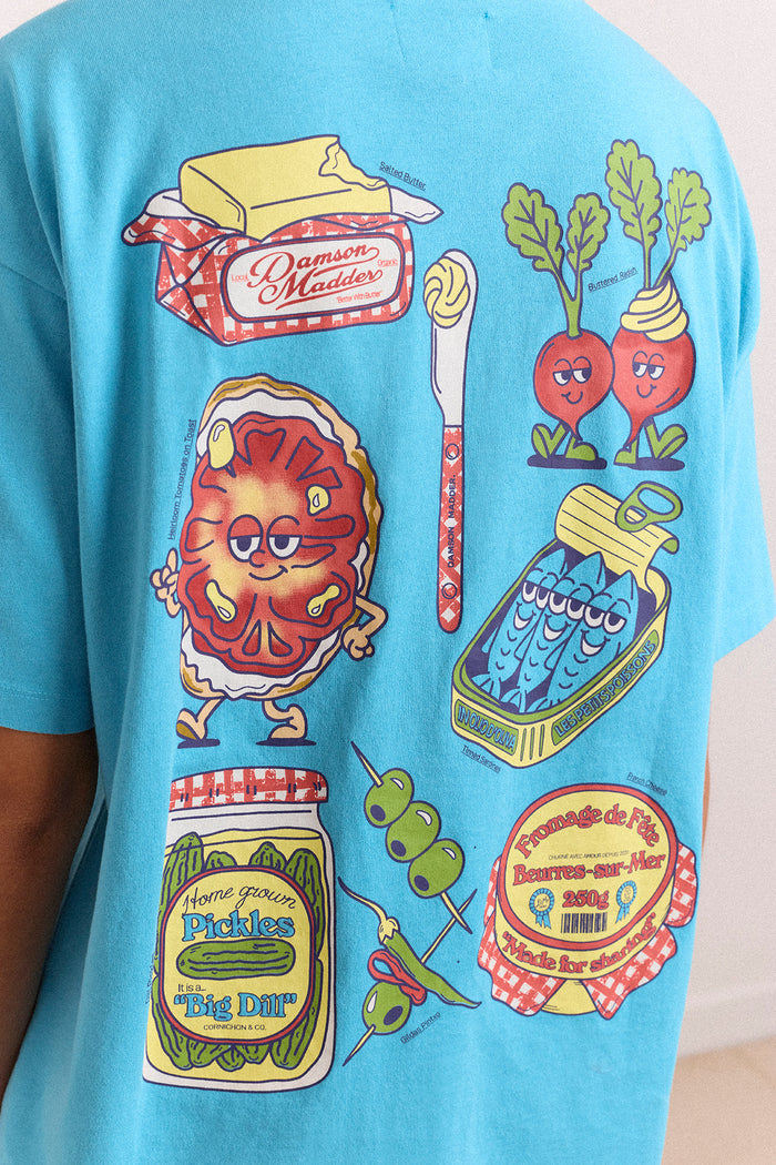 Snack Plate Graphic Tee - Blue