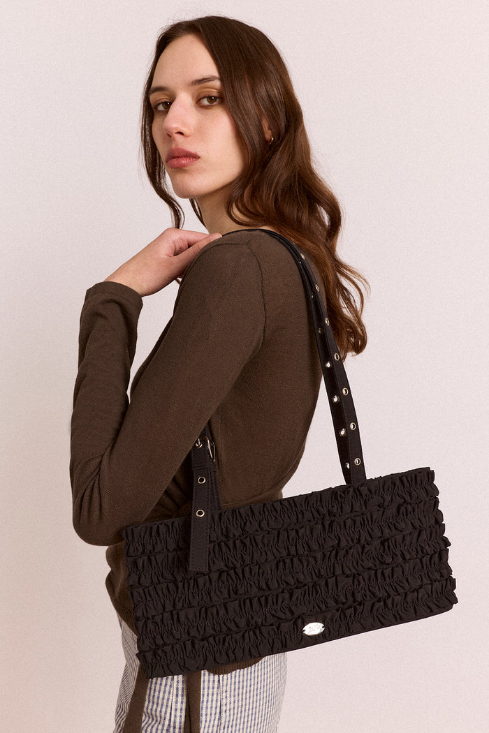 Sophia Ruffle Bag In Black
