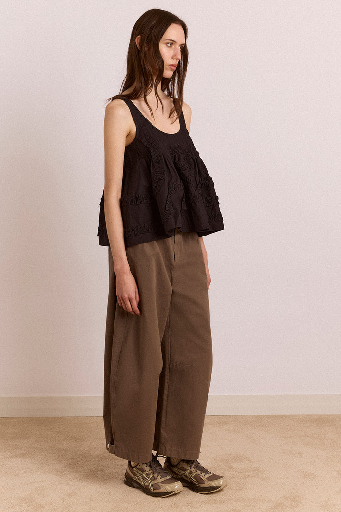 Stella Ruffle Cami - Black