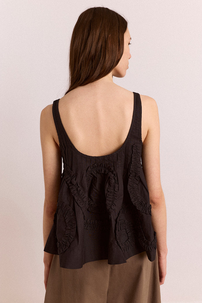 Stella Ruffle Cami - Black