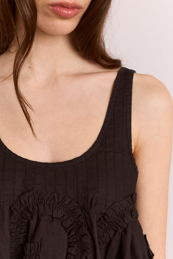 Stella Ruffle Cami - Black