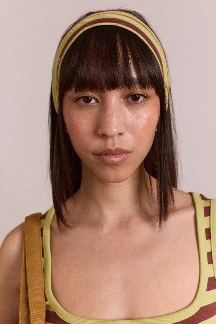 stretch headband - green stripe