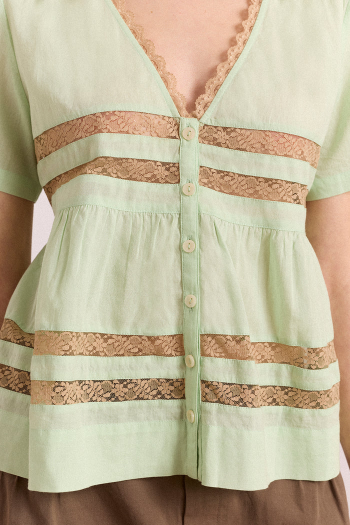 Tilda Lace Blouse - Mint