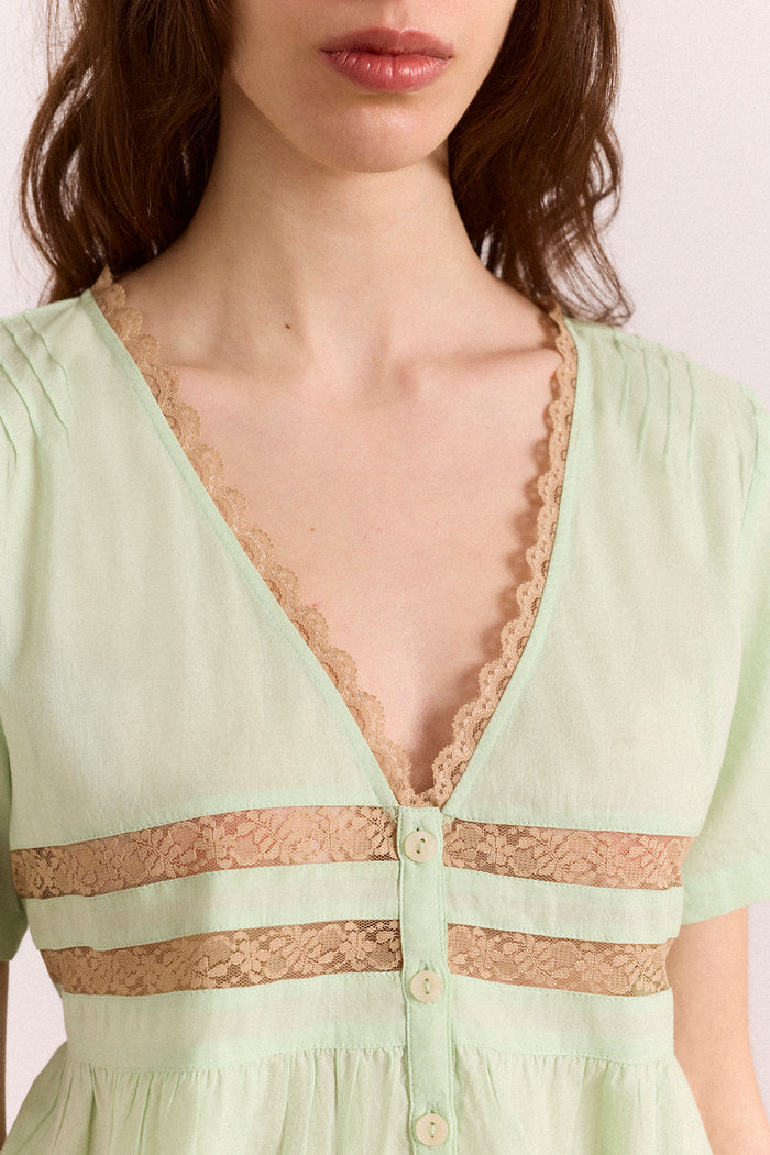 Tilda Lace Blouse - Mint