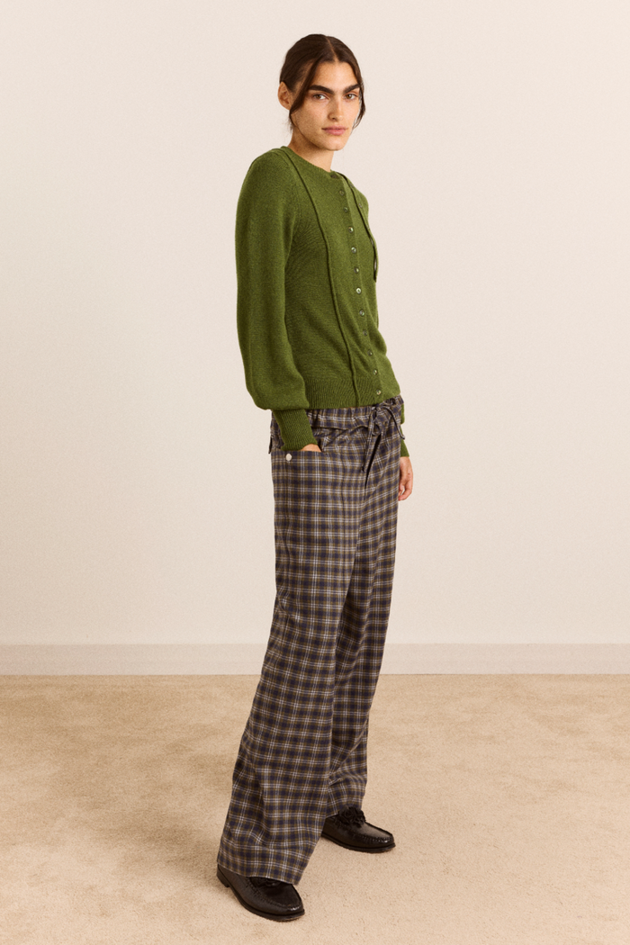 Tomasina Trouser - Navy/Green Check