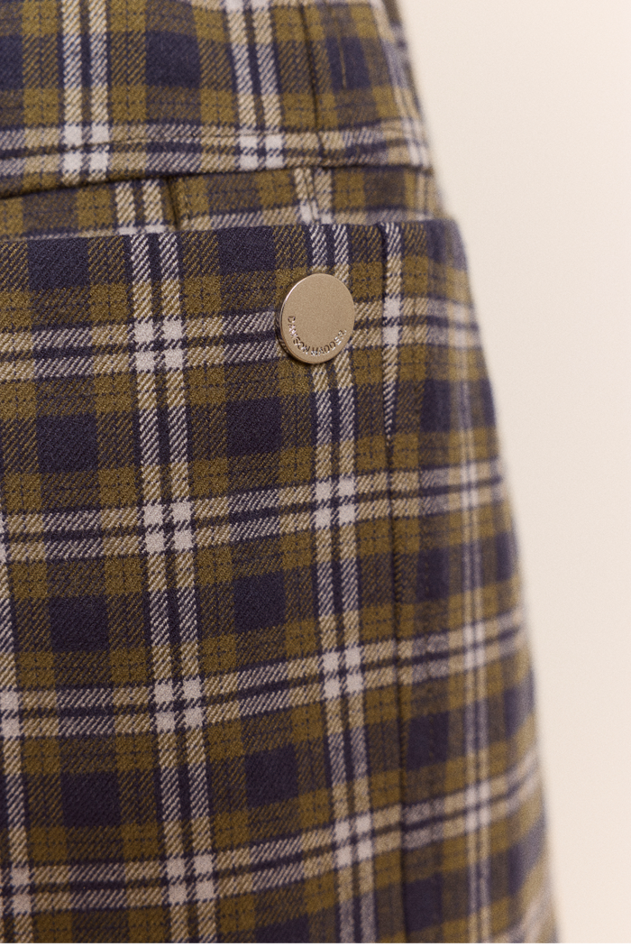 Tomasina Trouser - Navy/Green Check