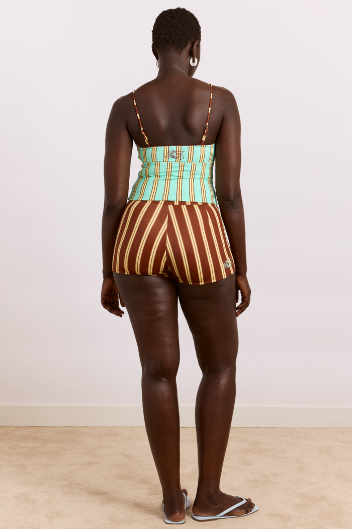 Trudi Tankini Top - Mint Stripe Print