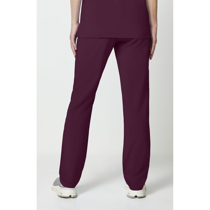 Unisex EDS Essentials Natural Rise Tapered Leg Scrub Pant - Wine - 2