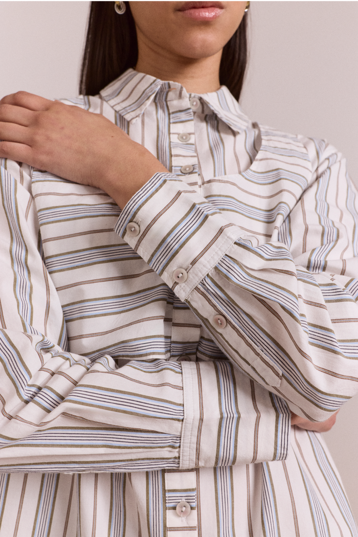 Valeria Double Layer Shirt - Caraway Stripe