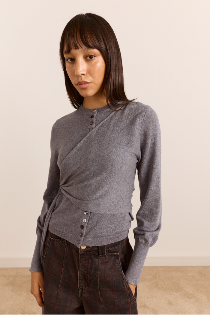 Venna Wrap Cardigan - Grey