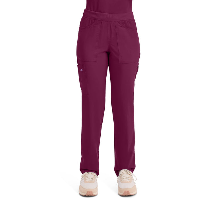 Women's Balance Mid Rise Tapered Leg Pull-On Scrub Pant - Wine - 1