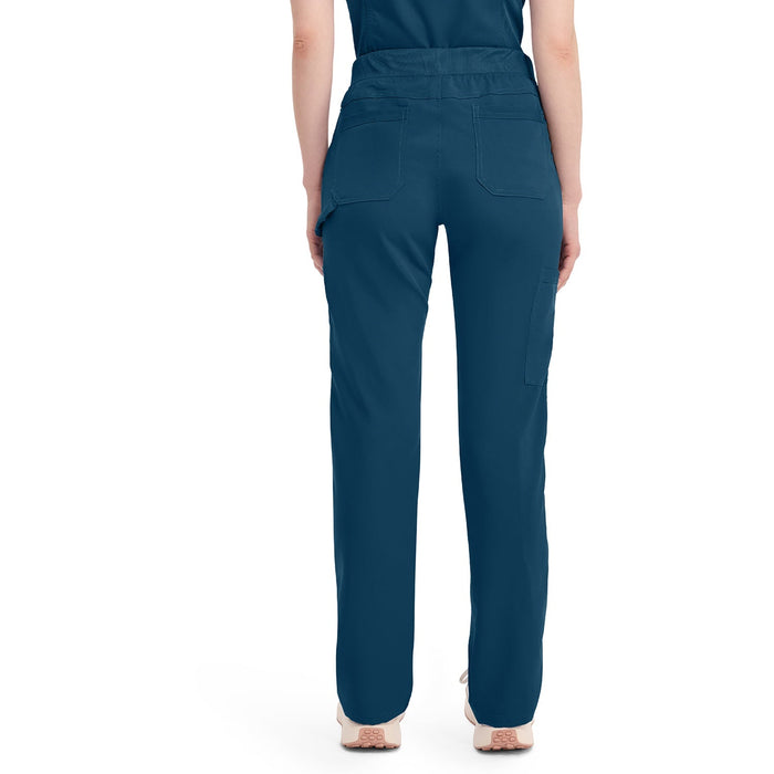 Women's Balance Mid Rise Tapered Leg Pull-On Scrub Pant - Caribbean Blue - 2