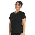 Women's Balance Notched V-Neck Scrub Top - Black - 1