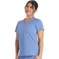 Women's Balance Notched V-Neck Scrub Top - Ciel Blue - 1