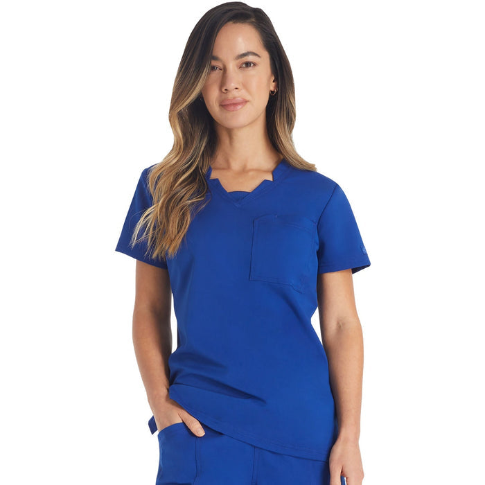 Women's Balance Notched V-Neck Scrub Top - Galaxy Blue - 1